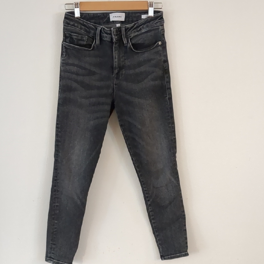 Frame Denim Black Skinny Jeans with Stretch